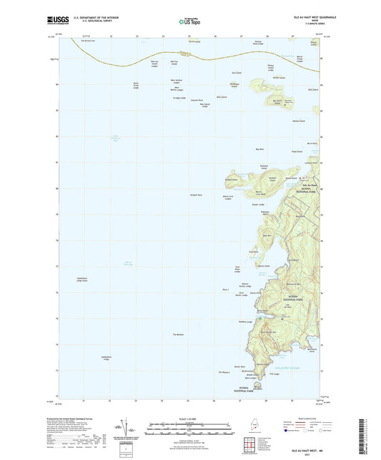 Isle Au Haut West Maine US Topo Map Image