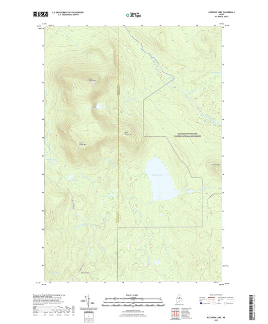 Katahdin Lake Maine US Topo Map Image