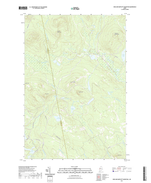 King And Bartlett Mountain Maine US Topo Map Image