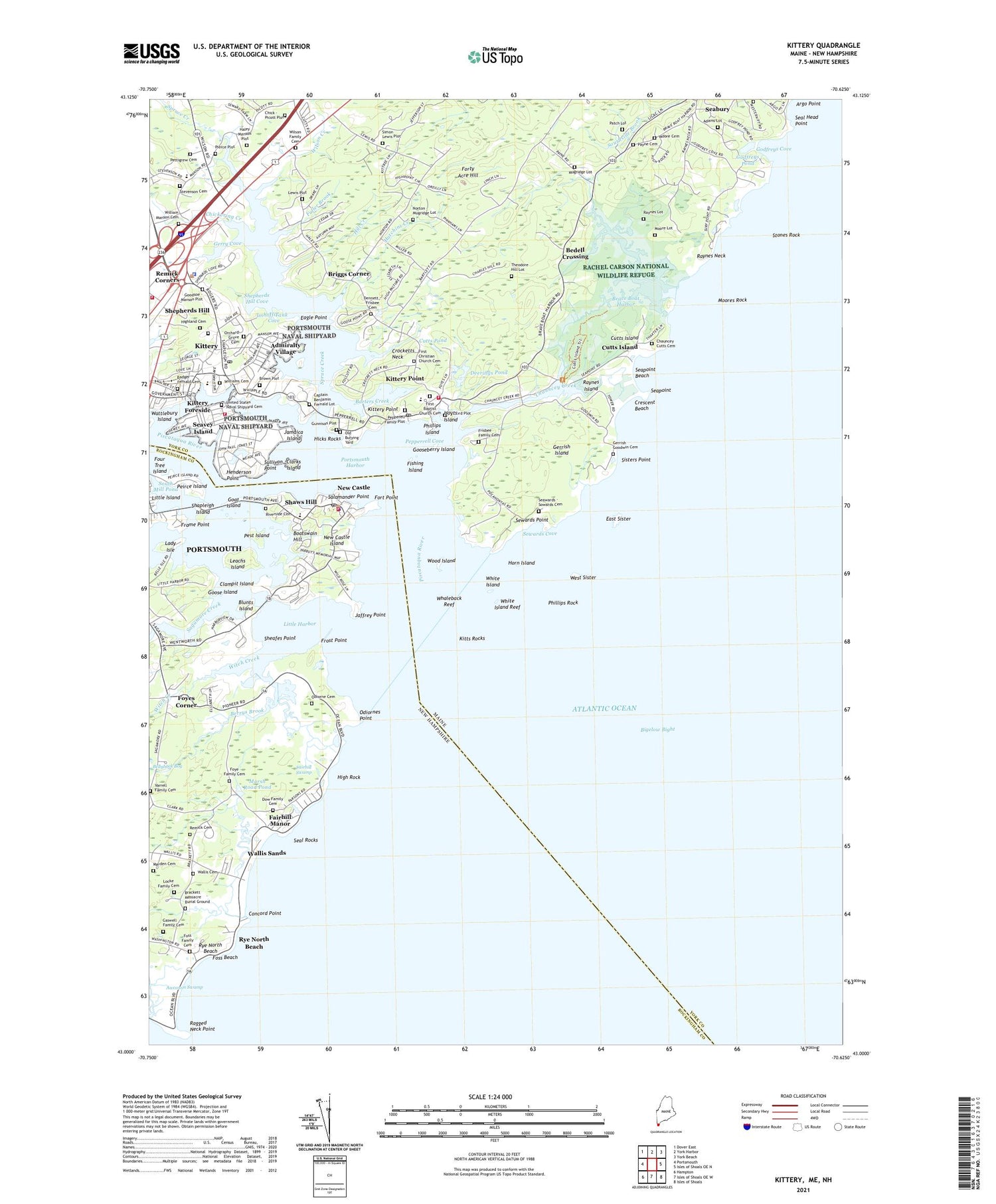 Kittery Maine US Topo Map Image