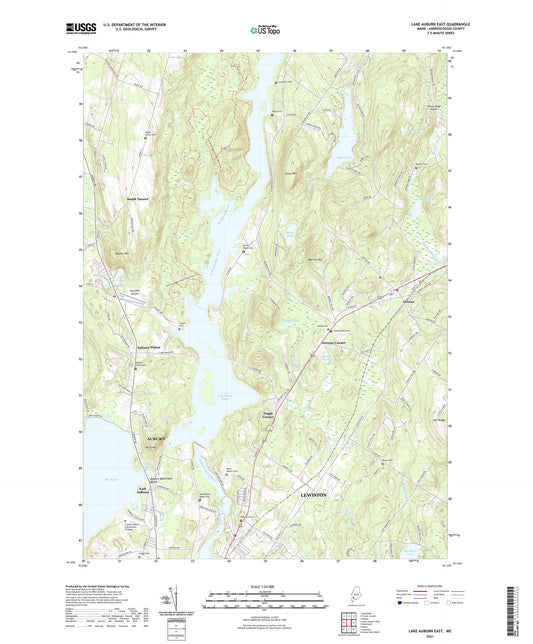 Lake Auburn East Maine US Topo Map Image