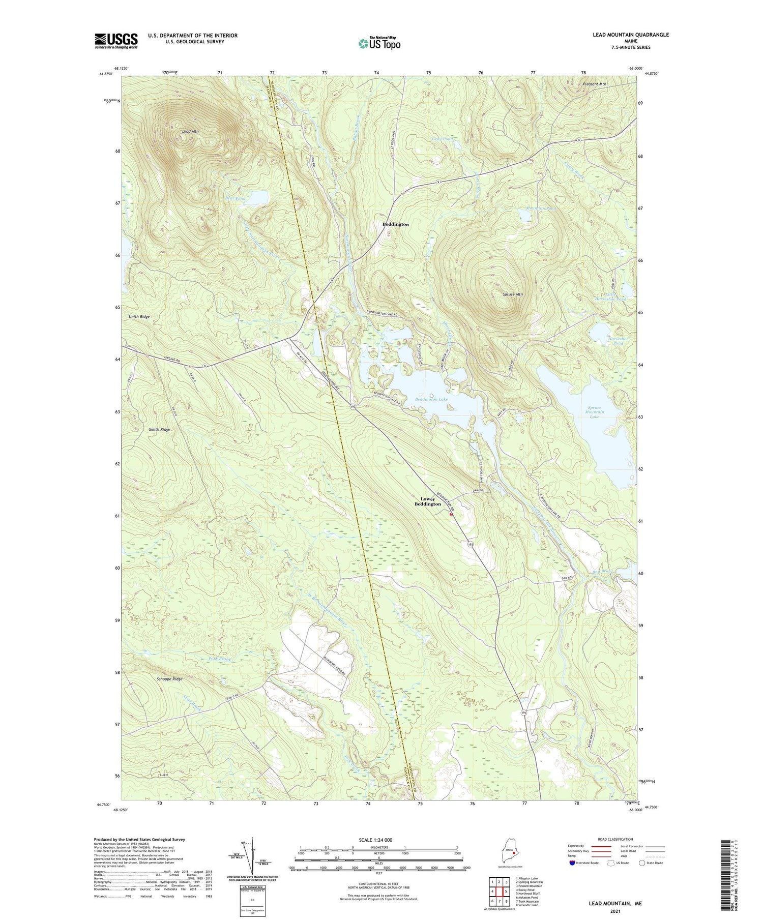 Lead Mountain Maine US Topo Map Image