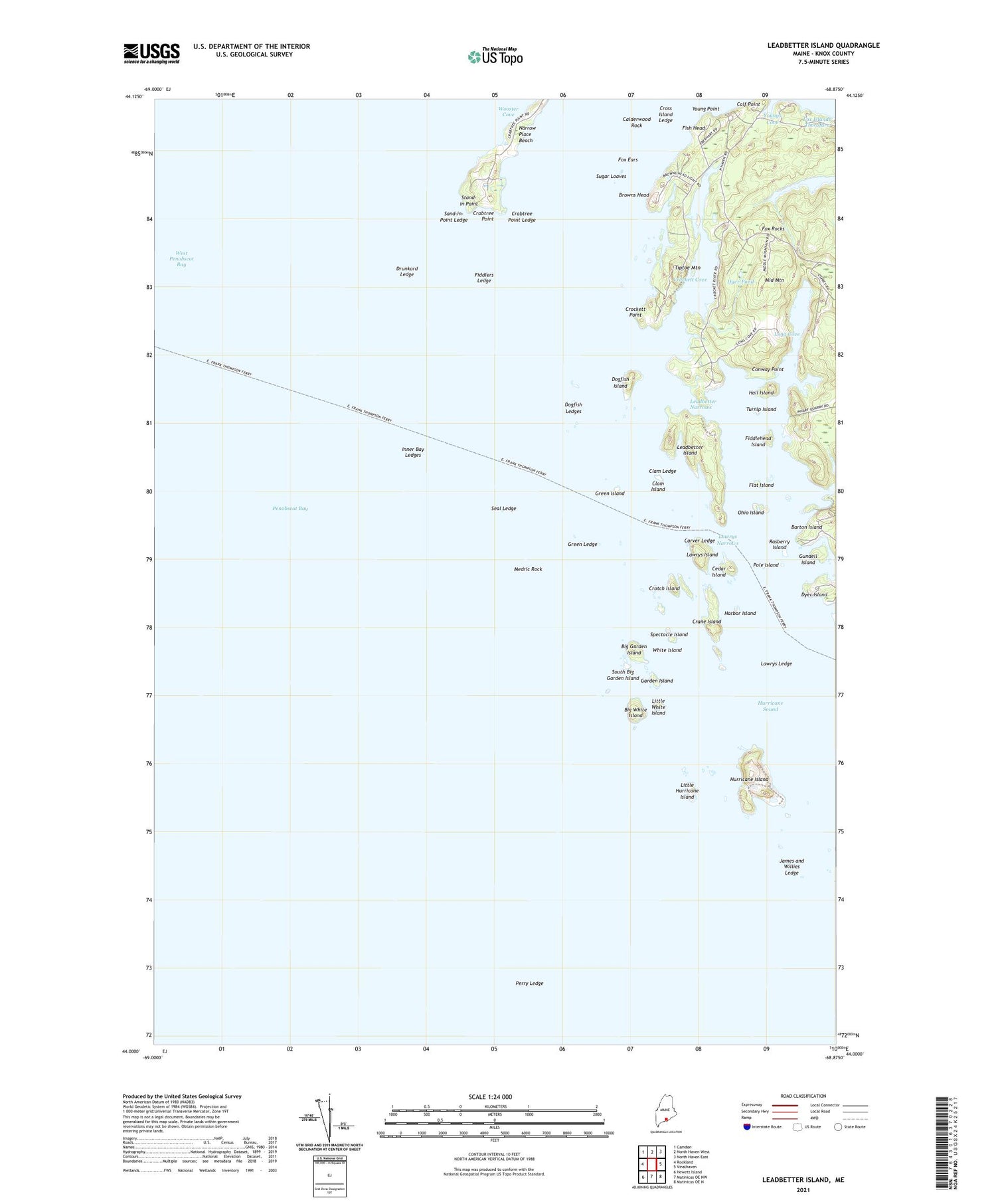 Leadbetter Island Maine US Topo Map Image
