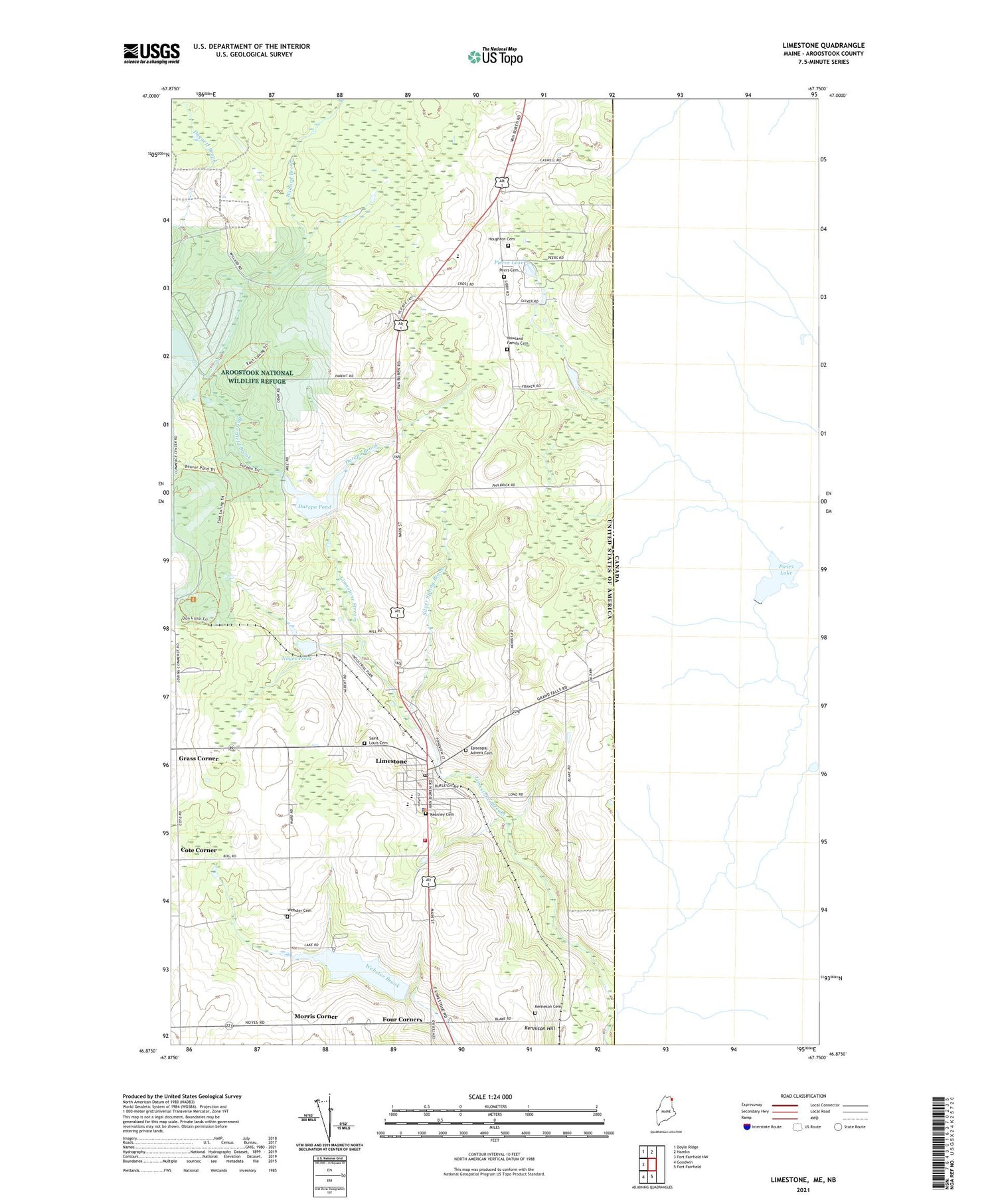 Limestone Maine US Topo Map Image