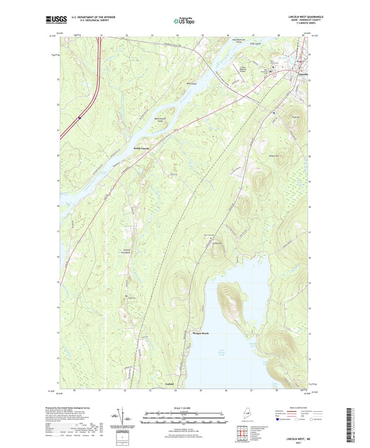 Lincoln West Maine US Topo Map Image