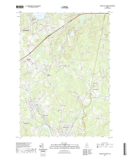Lisbon Falls North Maine US Topo Map Image