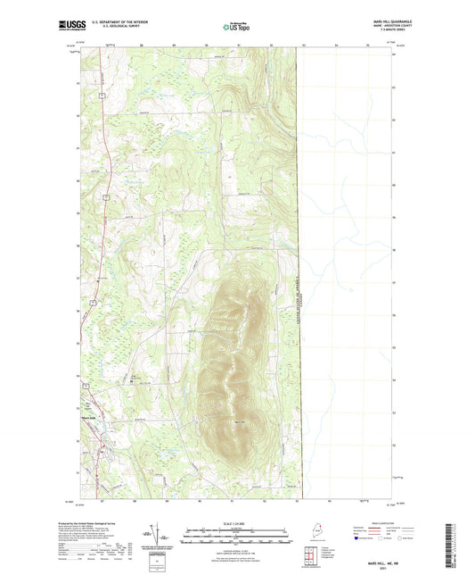 Mars Hill Maine US Topo Map Image