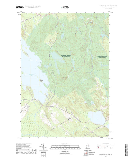 Meddybemps Lake East Maine US Topo Map Image