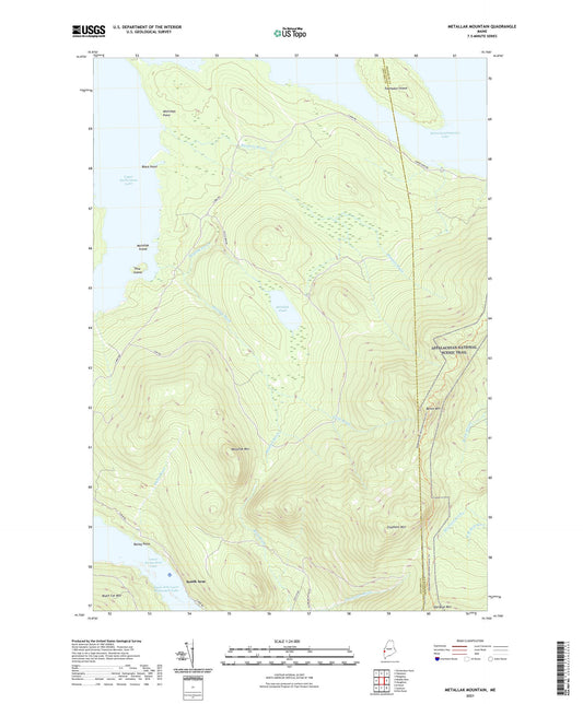 Metallak Mountain Maine US Topo Map Image