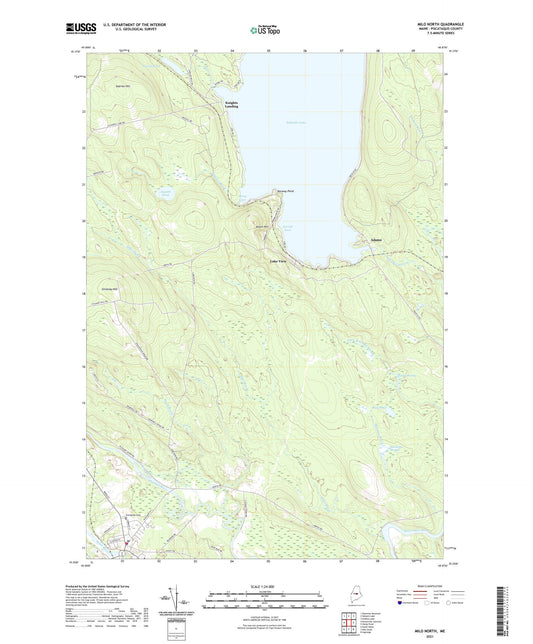 Milo North Maine US Topo Map Image