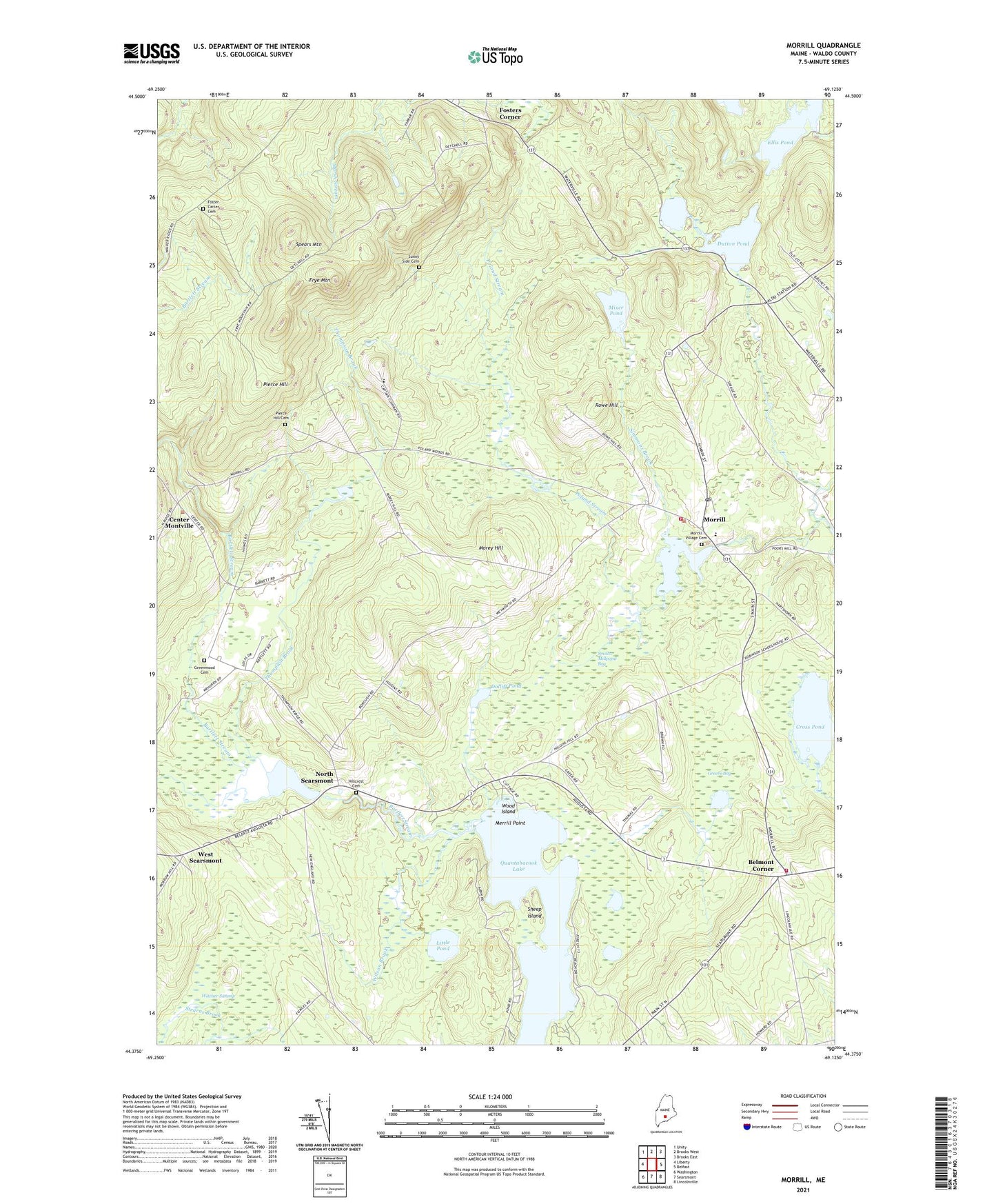 Morrill Maine US Topo Map Image