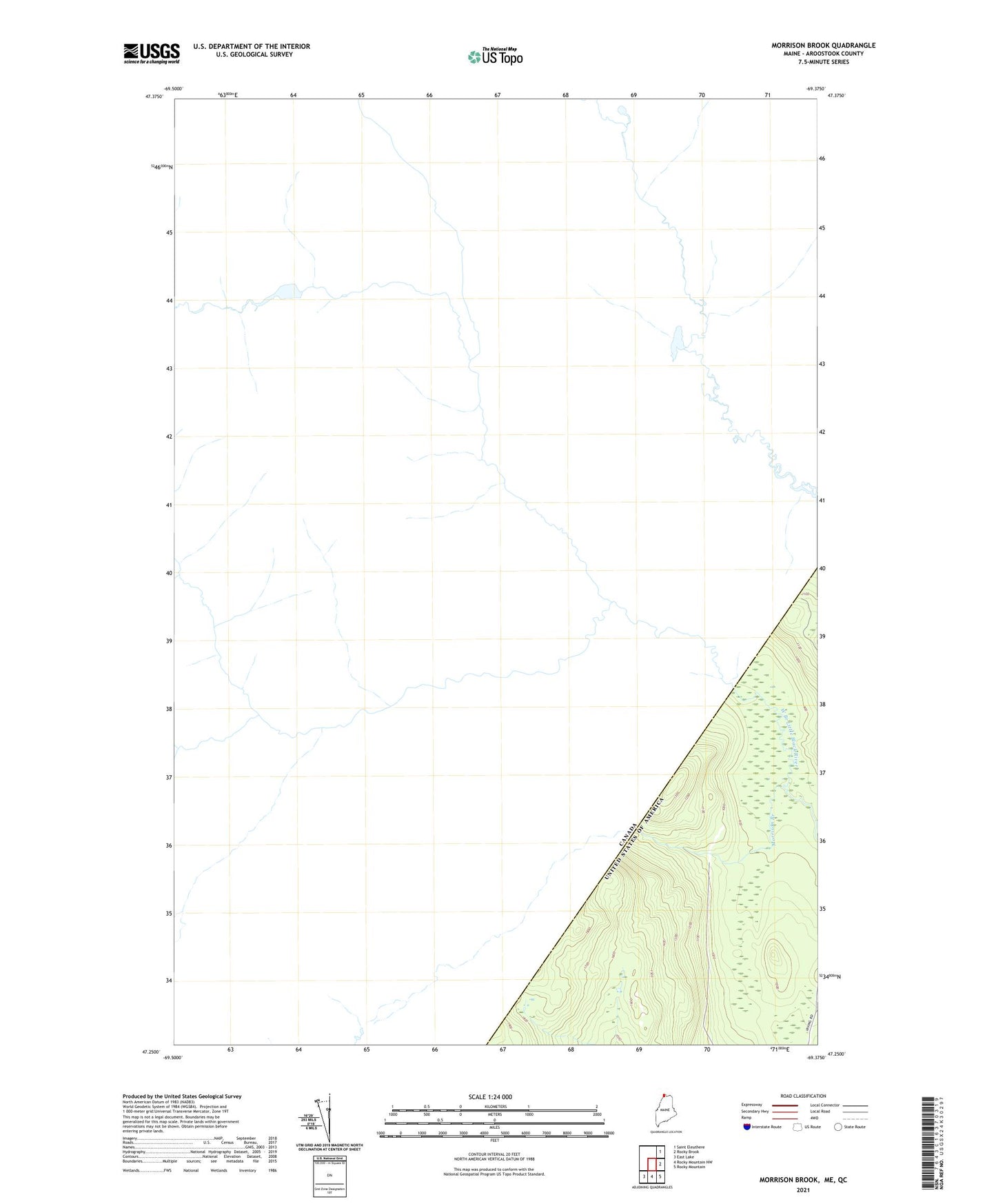 Morrison Brook Maine US Topo Map Image