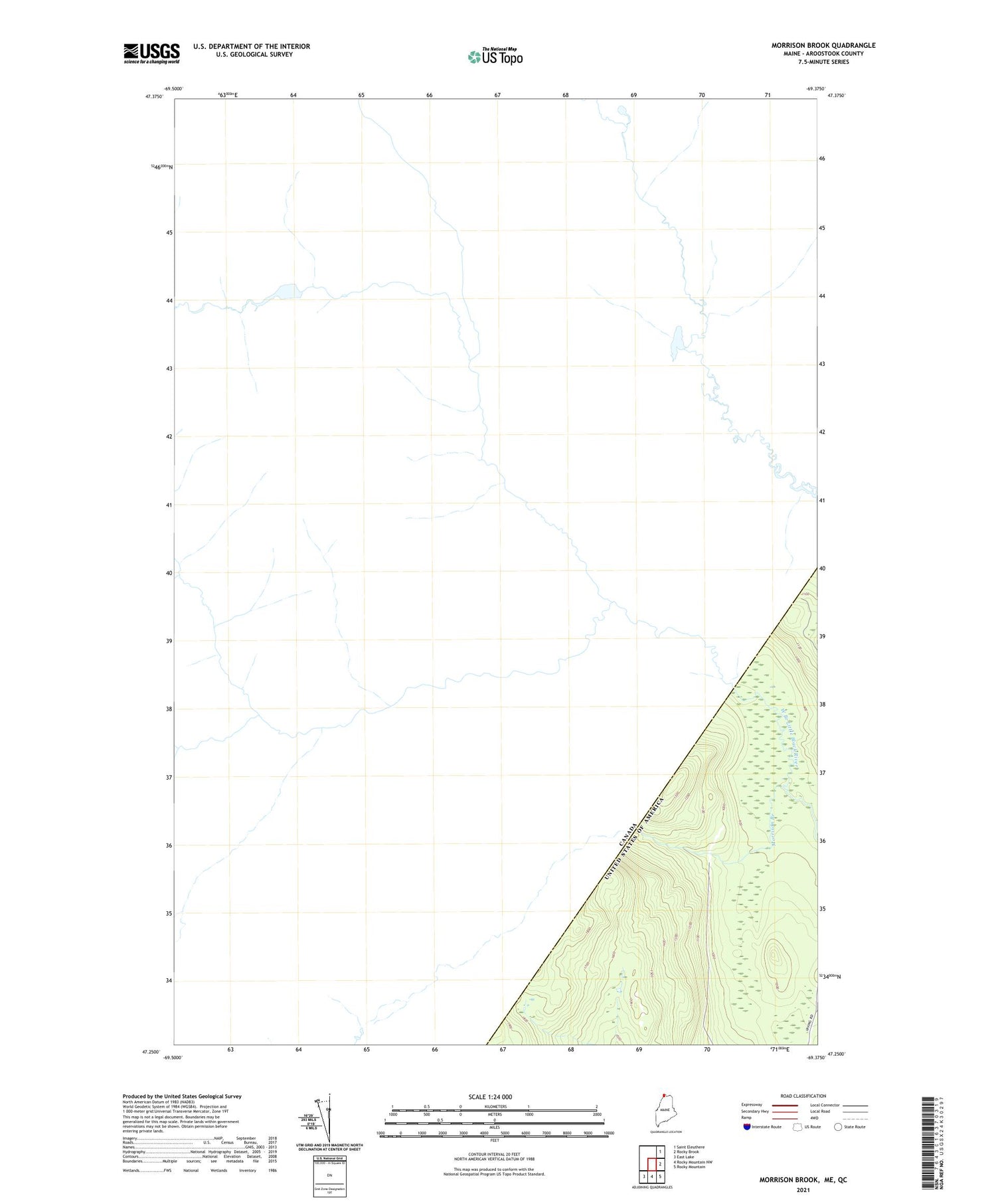Morrison Brook Maine US Topo Map Image