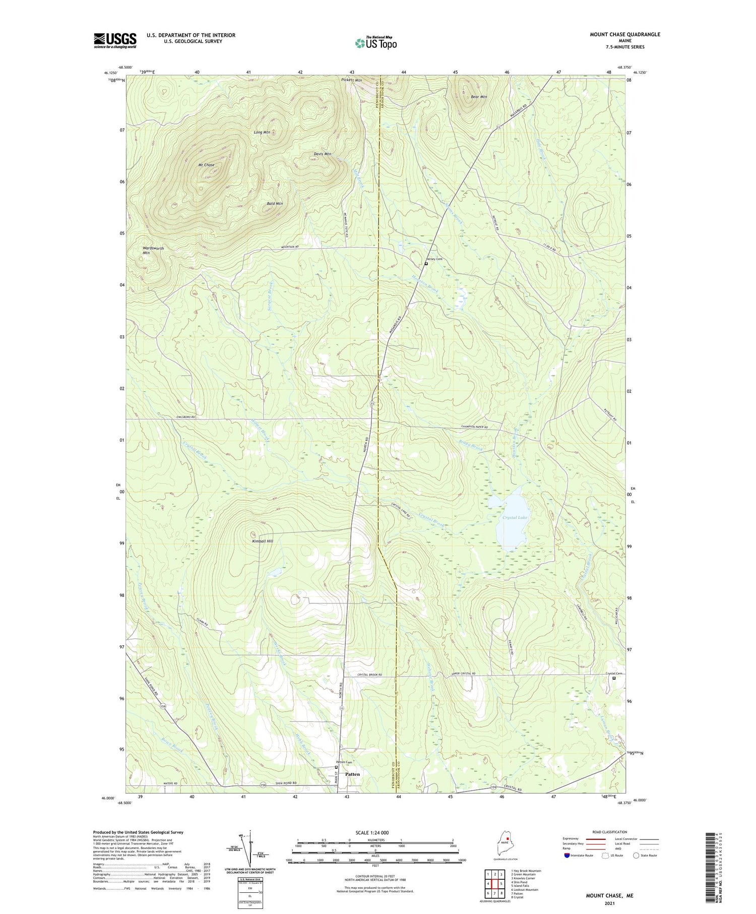 Mount Chase Maine US Topo Map Image
