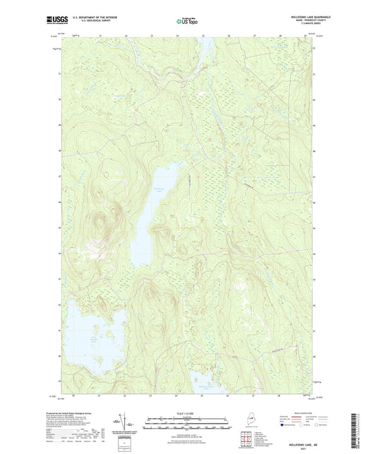 Nollesemic Lake Maine US Topo Map Image
