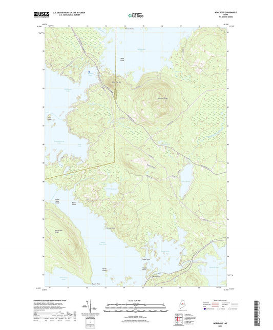 Norcross Maine US Topo Map Image