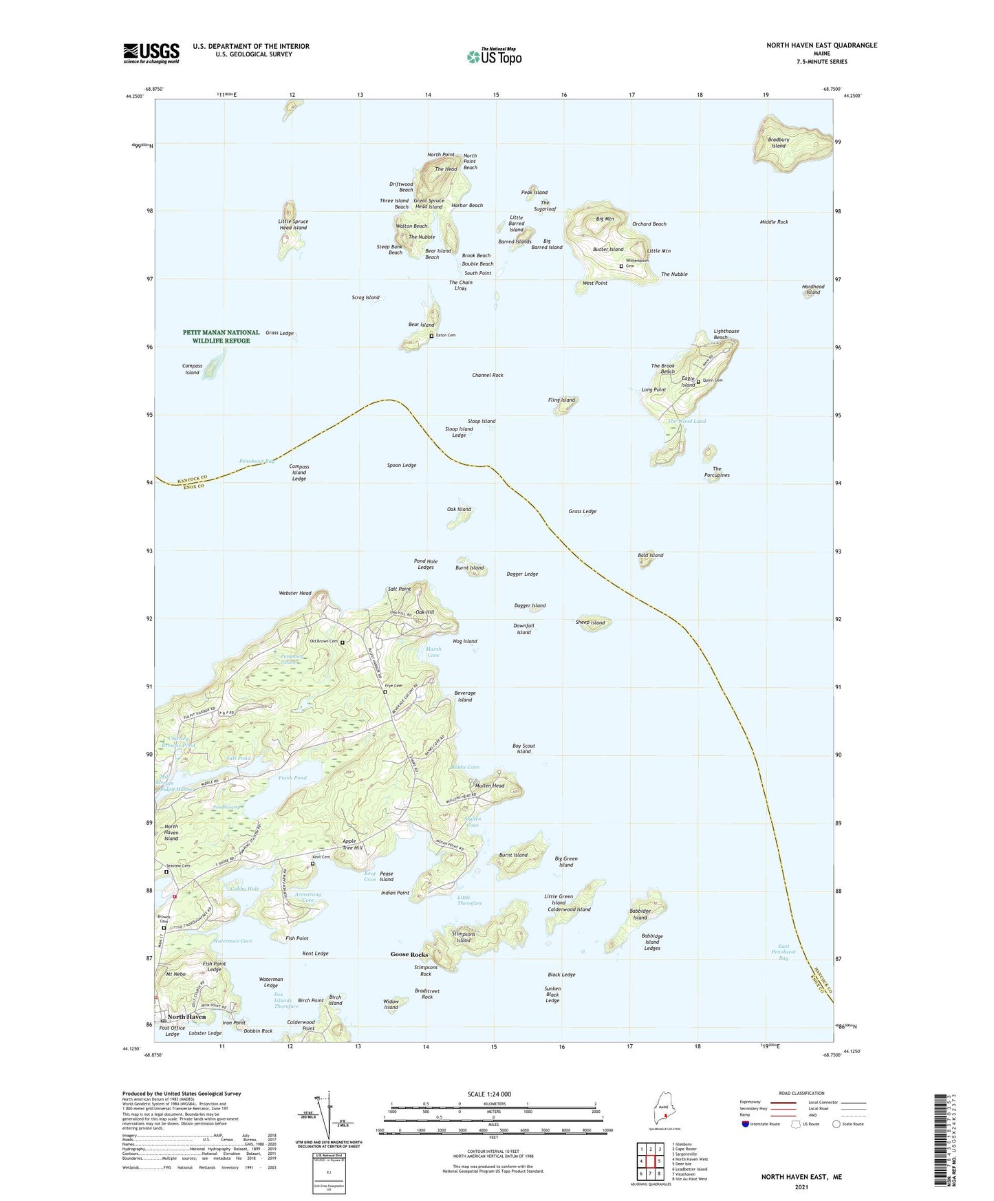 North Haven East Maine US Topo Map Image