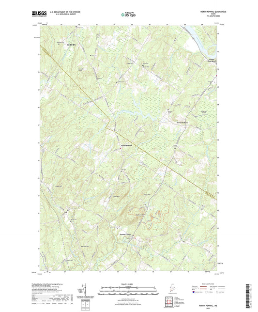 North Pownal Maine US Topo Map Image