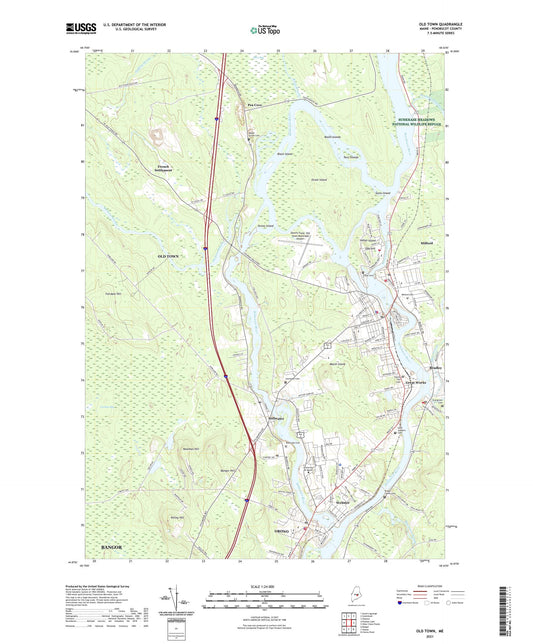 Old Town Maine US Topo Map Image