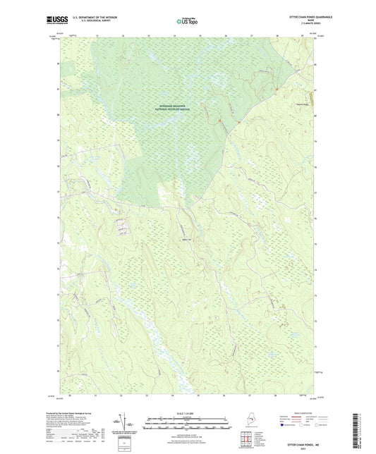 Otter Chain Ponds Maine US Topo Map Image