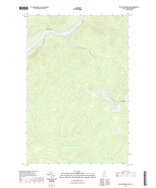 Pelletier Brook Lakes Maine US Topo Map Image