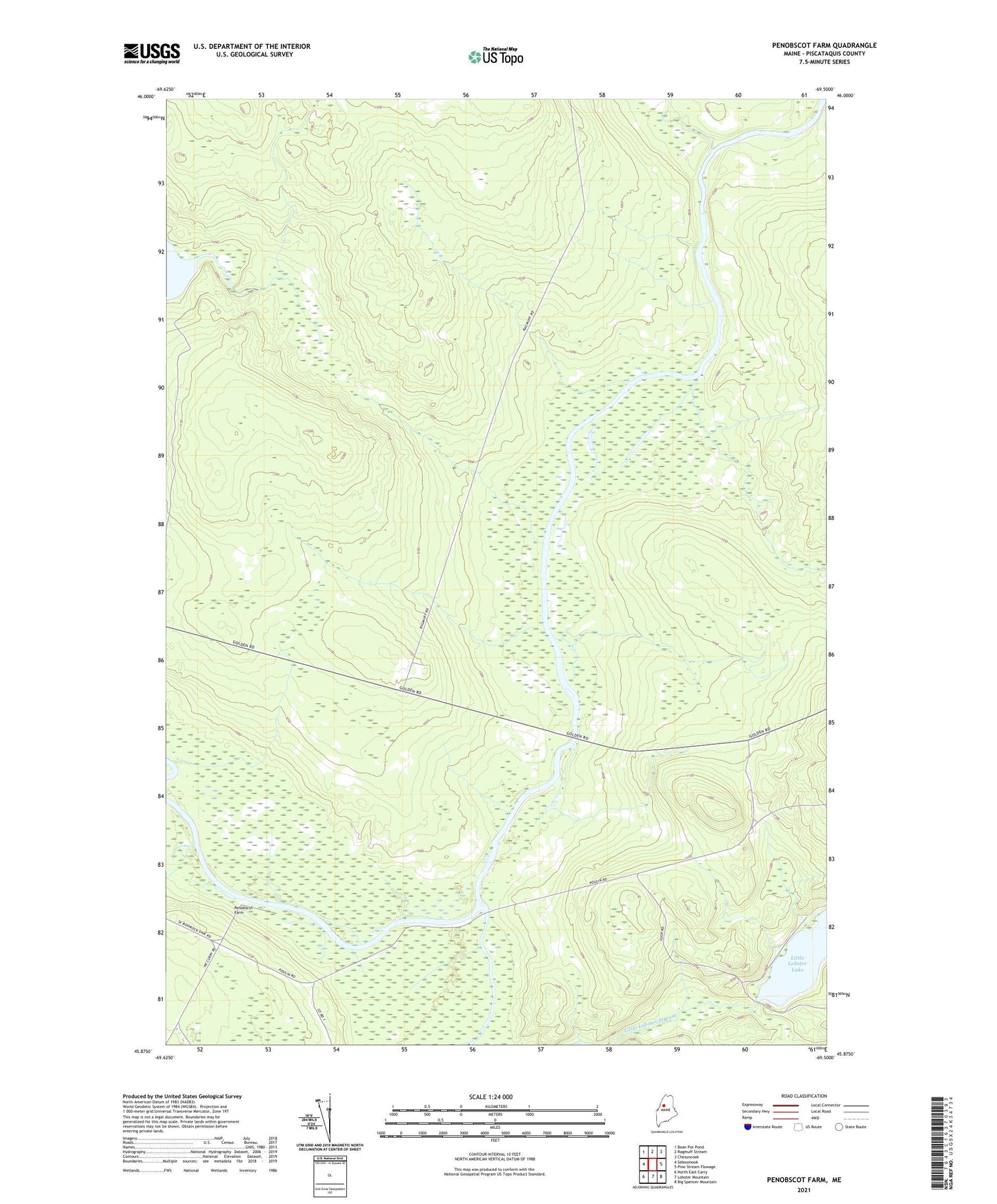 Penobscot Farm Maine US Topo Map Image