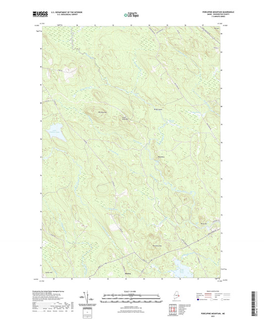 Porcupine Mountain Maine US Topo Map Image