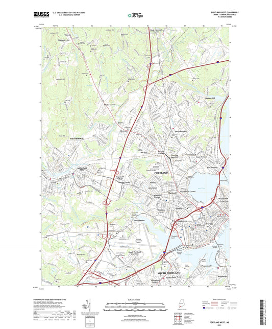 Portland West Maine US Topo Map Image