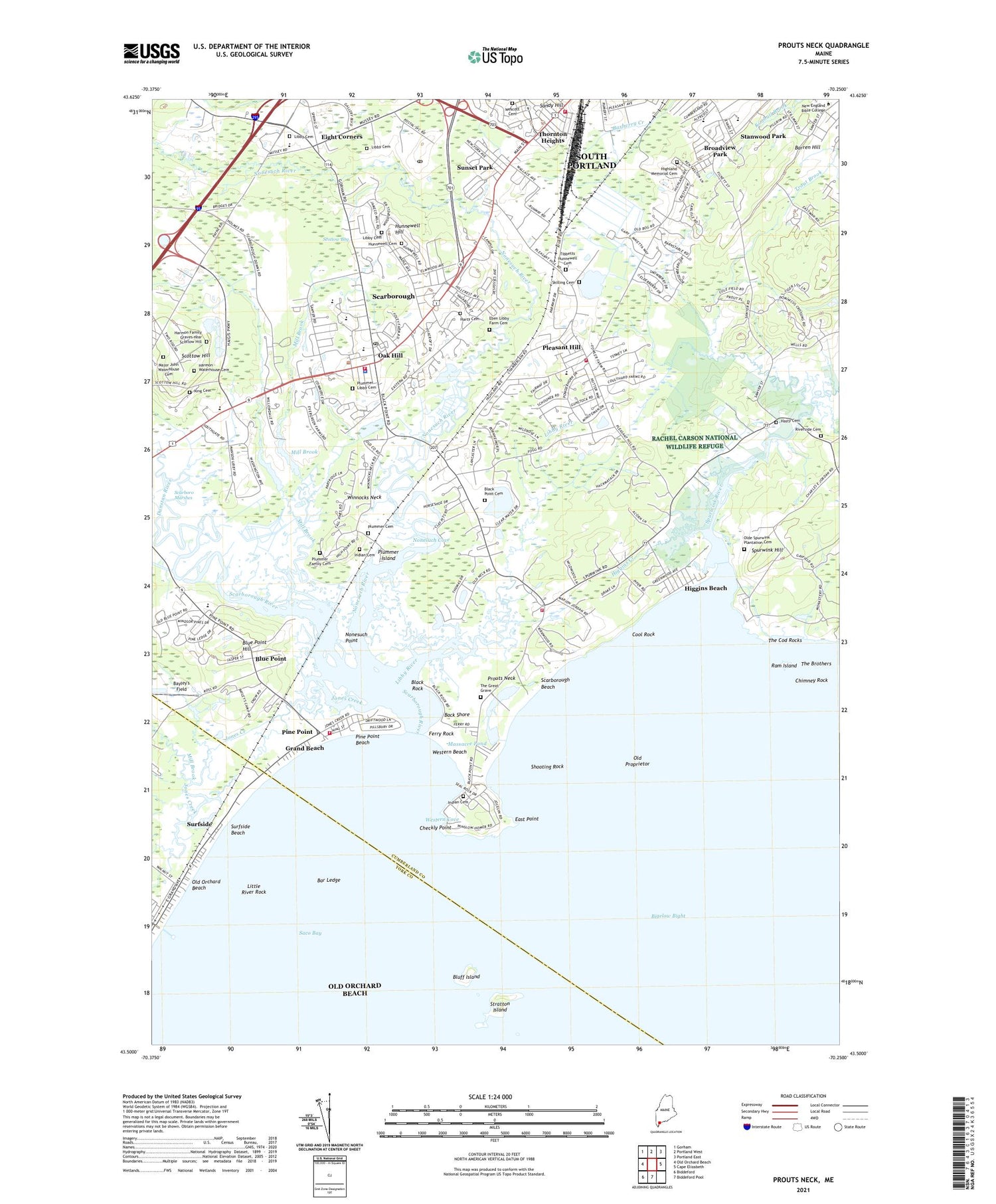 Prouts Neck Maine US Topo Map Image