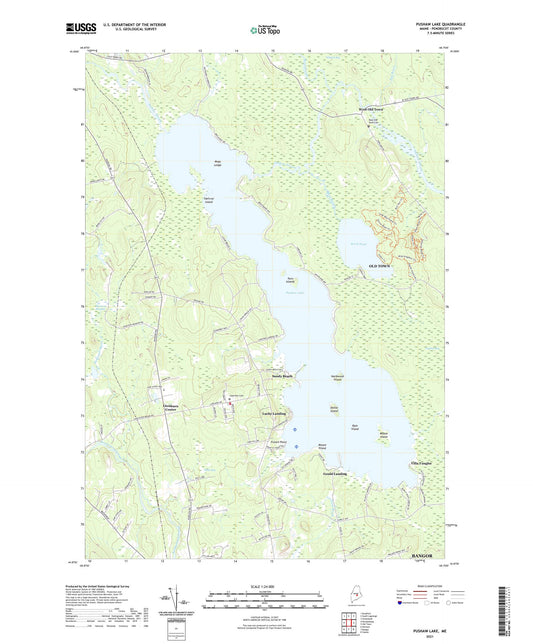 Pushaw Lake Maine US Topo Map Image