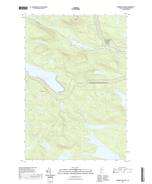 Rainbow Lake East Maine US Topo Map Image