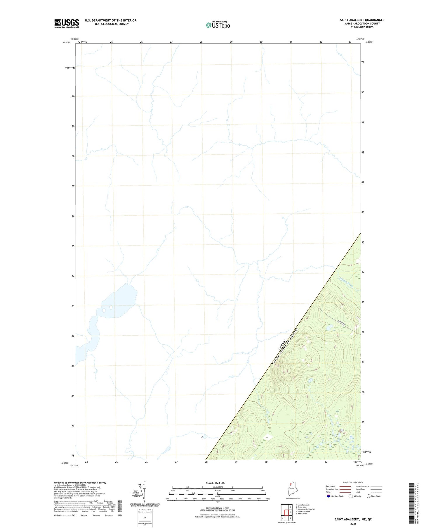 Saint Adalbert Maine US Topo Map Image