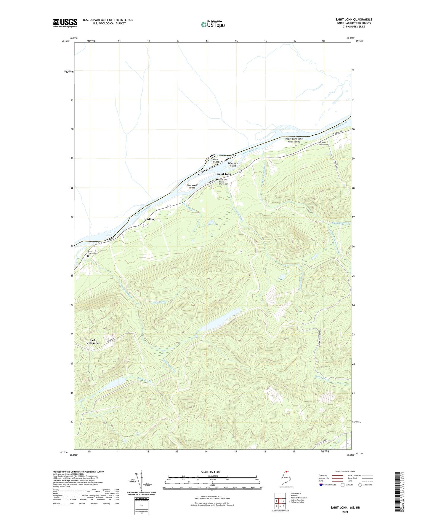 Saint John Maine US Topo Map Image