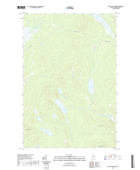 Saint John Ponds Maine US Topo Map Image