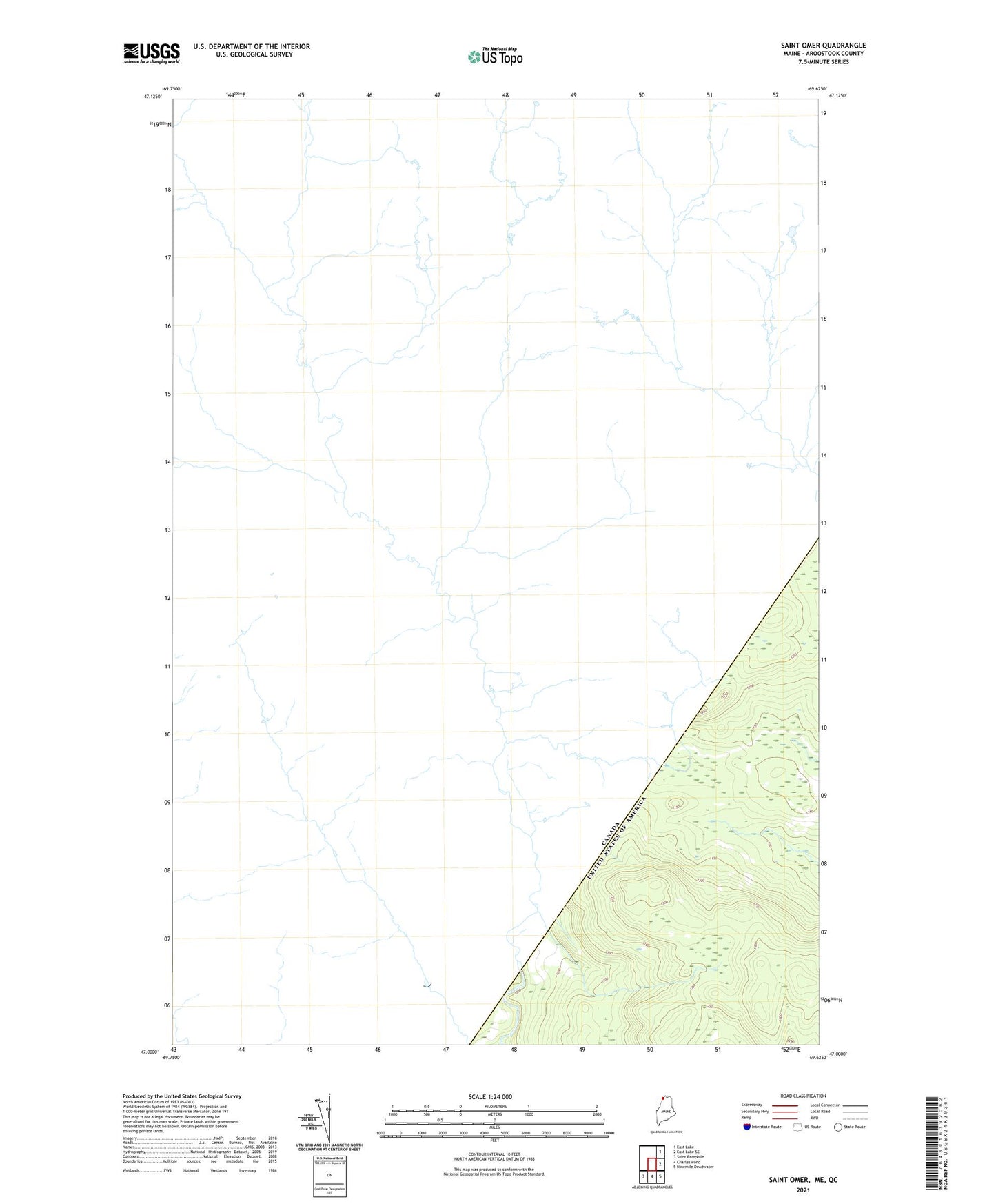 Saint Omer Maine US Topo Map Image