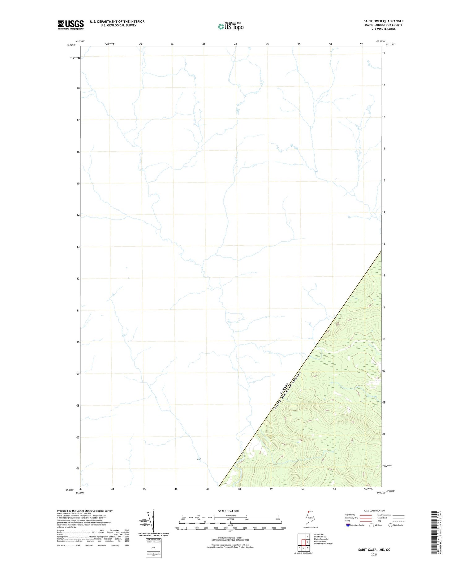 Saint Omer Maine US Topo Map Image