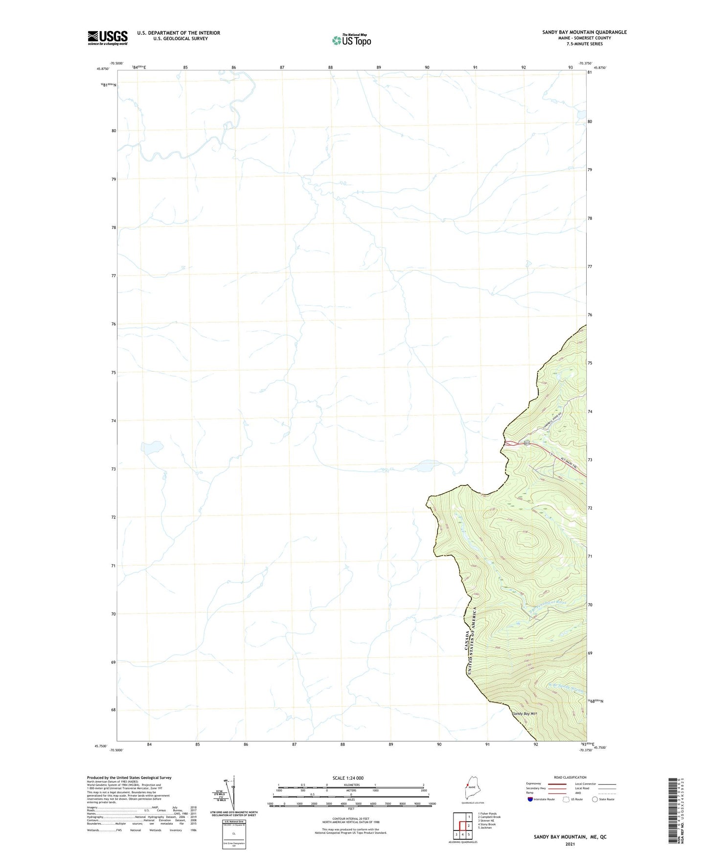 Sandy Bay Mountain Maine US Topo Map Image