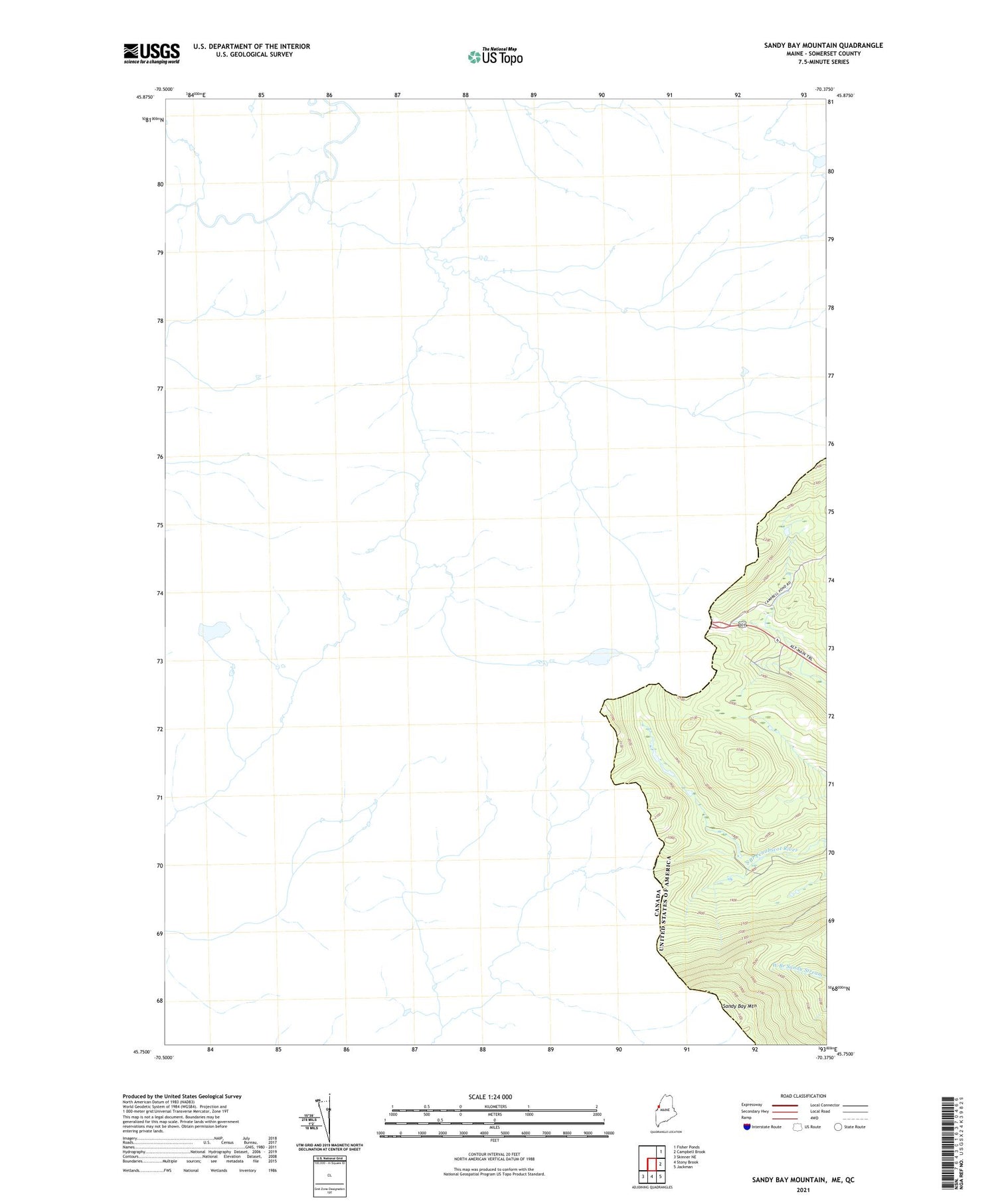 Sandy Bay Mountain Maine US Topo Map Image