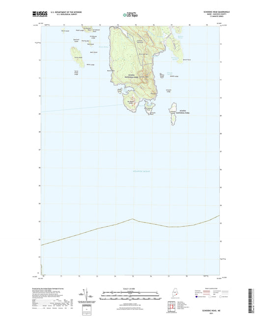 Schoodic Head Maine US Topo Map Image