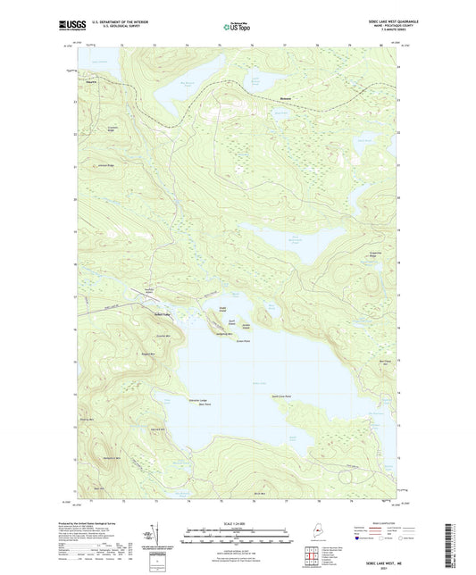 Sebec Lake West Maine US Topo Map Image