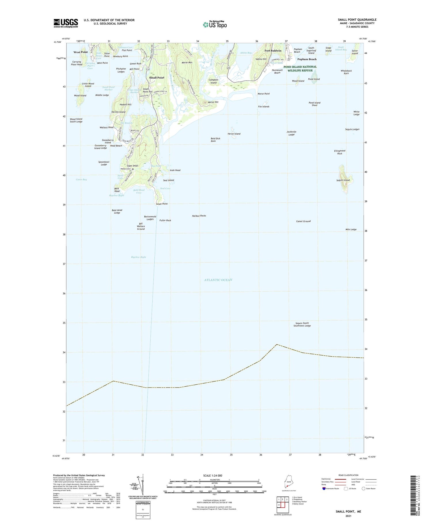 Small Point Maine US Topo Map Image
