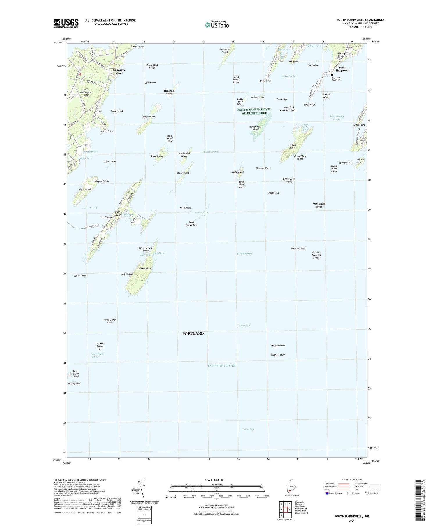 South Harpswell Maine US Topo Map Image