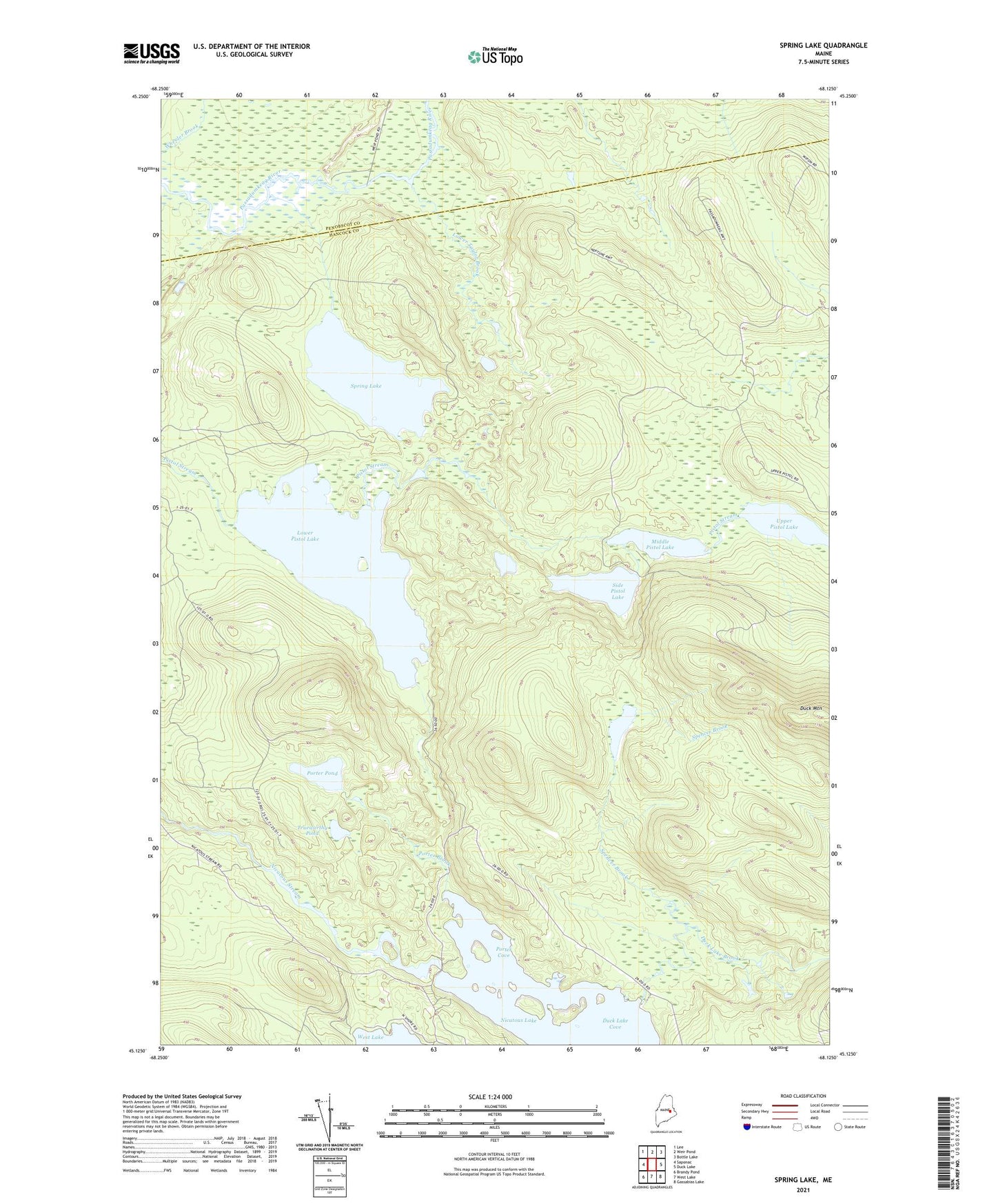 Spring Lake Maine US Topo Map Image