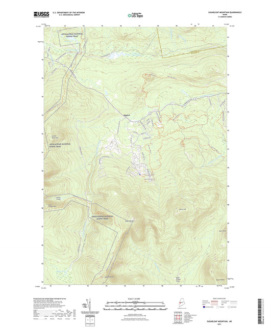 Sugarloaf Mountain Maine US Topo Map Image