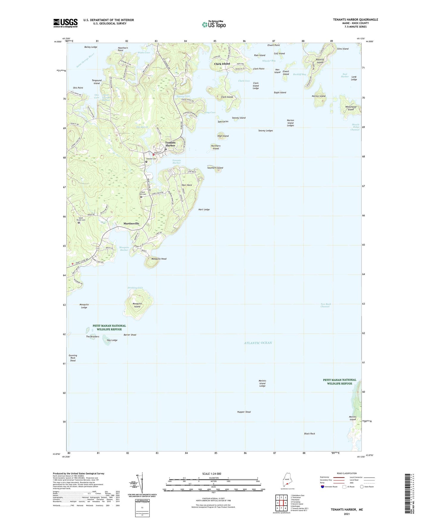 Tenants Harbor Maine US Topo Map Image