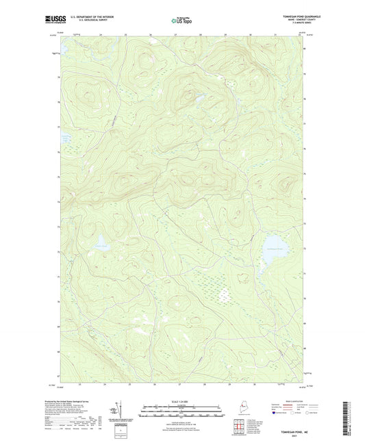 Tomhegan Pond Maine US Topo Map Image