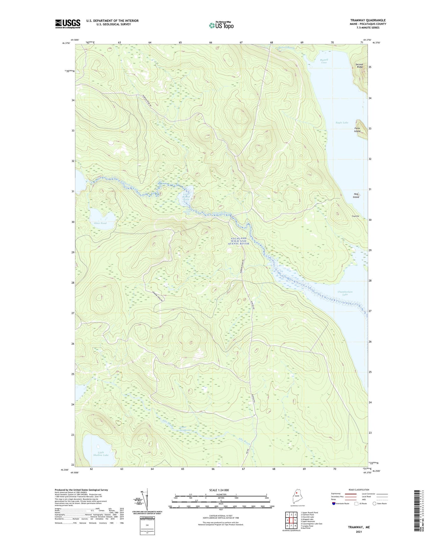 Tramway Maine US Topo Map Image