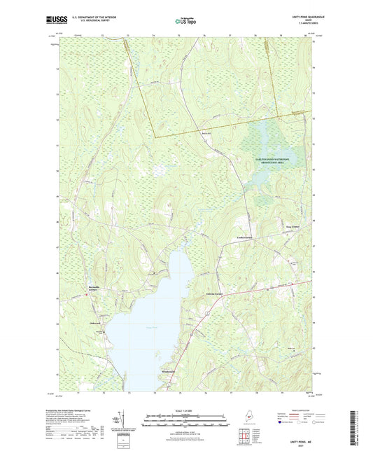 Unity Pond Maine US Topo Map Image