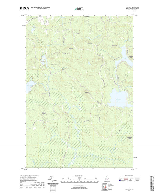Weir Pond Maine US Topo Map Image