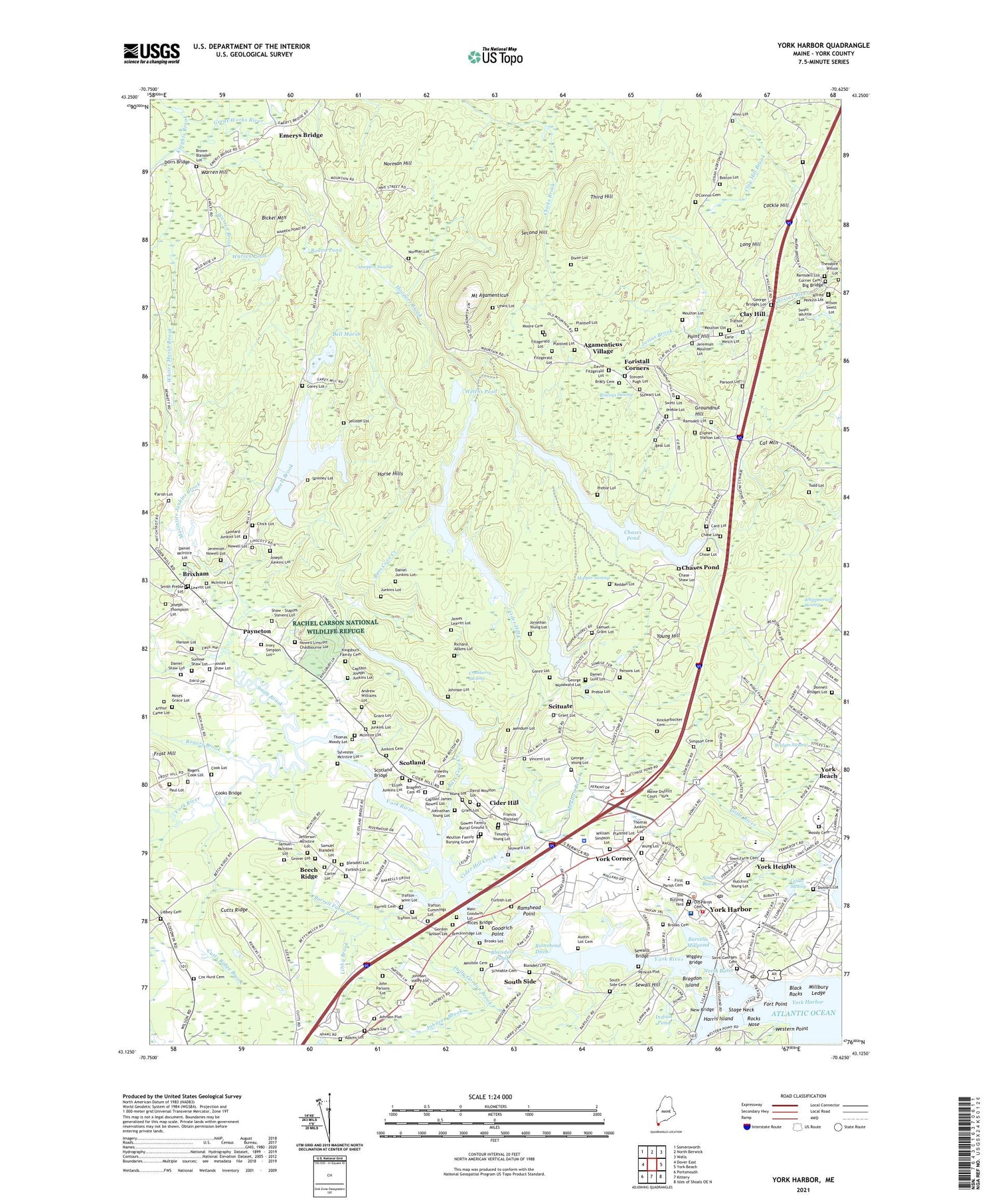 York Harbor Maine US Topo Map Image